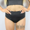 Dark Grey Marle High Waisted BRAZIL Scrunchie Bum Shorts