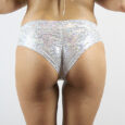 White sparkle BRAZIL Fit Scrunchie Bum Shorts