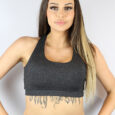 Dark Grey Marle Racer Back Sports Bra