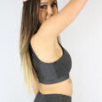 Dark Grey Marle Racer Back Sports Bra